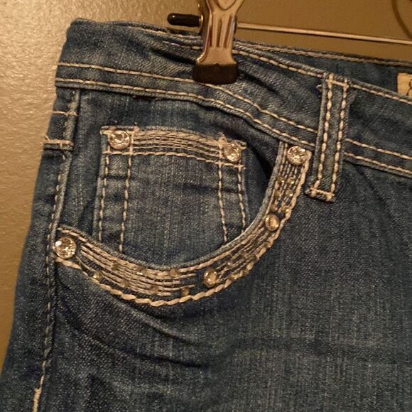 Earl Capris Size 4 Bling Pockets Cuffed Bottom Leg - Picture 3 of 12